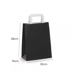 Sac Kraft Poignées Blanches et Plates 22x28x10 (25pcs)