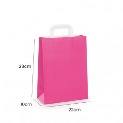 Kraft Bag White and Flat Handles 22x28x10 (25pcs)