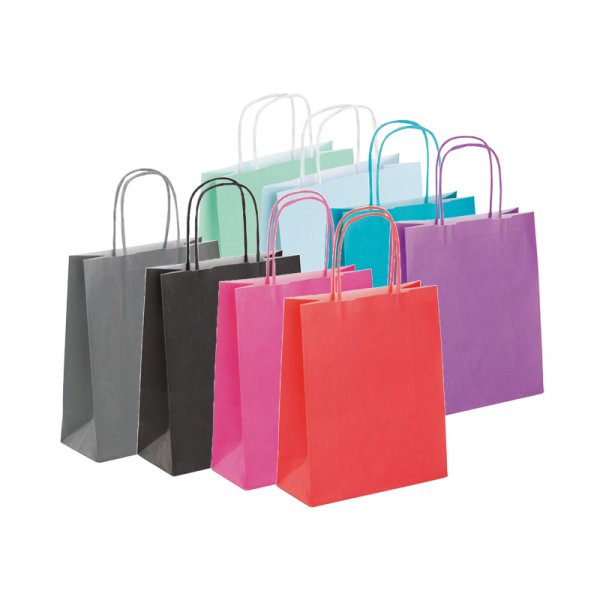 Mini kraft bag parma with twisted handles 18x22x8cm (25pcs)