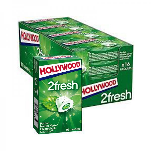 Chewing-Gum 2fresh Menthe Verte (16 Pièces) - Hollywood