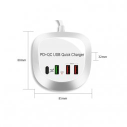 Chargeur Rapide PD+QC USB WLX-T3P