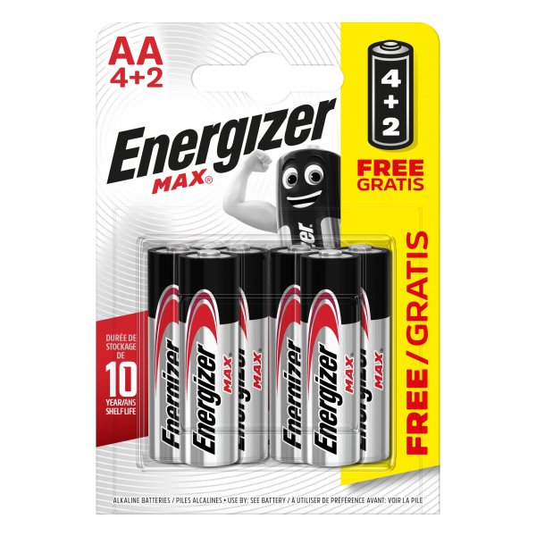 Piles AA LR6 4 + 2 Offerts - Energizer Max