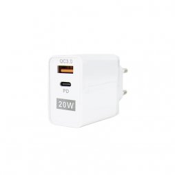 Adaptater Wall/USB & USB Type-C 20W 5V Fast Charge 3.0 - BK383