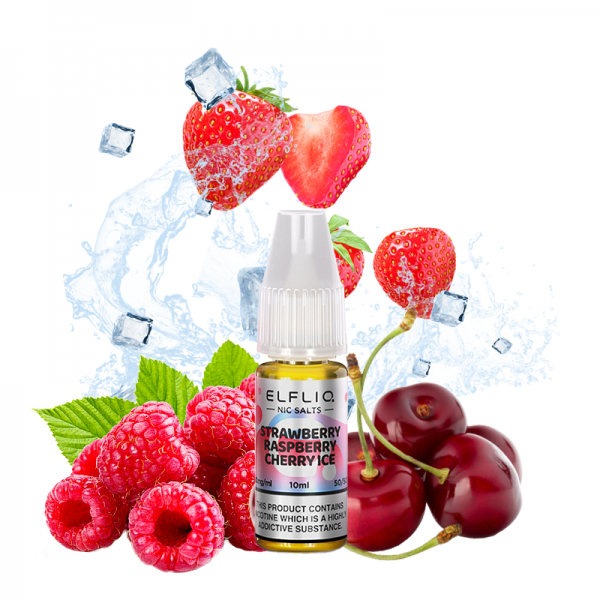 Strawberry Raspberry Cherry Ice Nic Salt 10ml - Elfliq by Elfbar