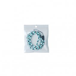 Round Adjustable Lanyard With 2 Silicone Rings Blue + White (1pcs)