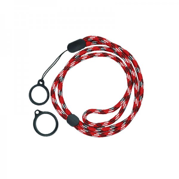 Lanière Réglable Round Avec 2 Anneaux Silicone Red + White (1pcs)