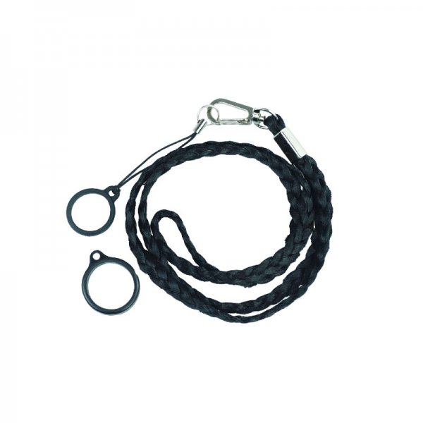 Weave Lanyard With 2 Silicone Rings Black (1pcs)