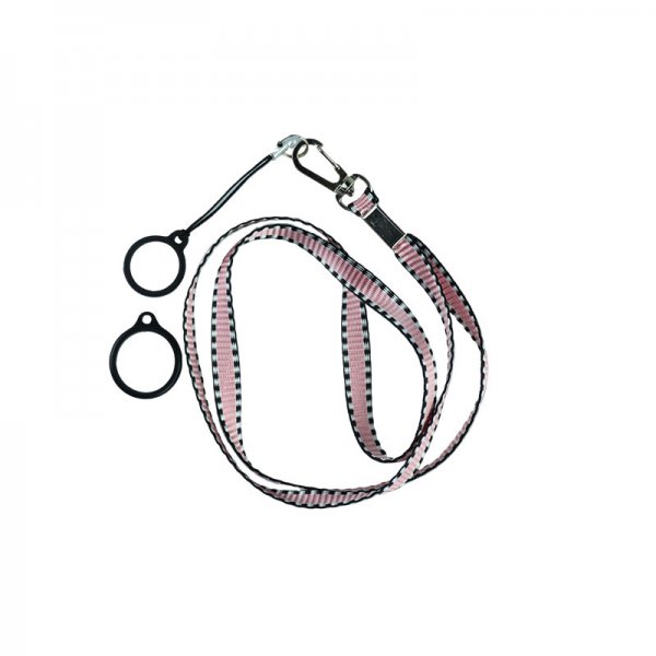 Flat Lanyard With 2 Silicone Rings Pink (1pcs)