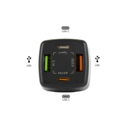 [Sample] 4-Port Car Fast Charger - BK365-2PD (Black)