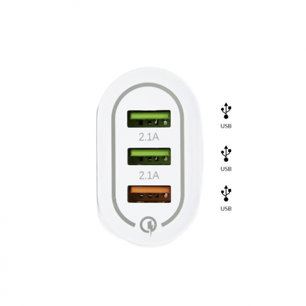 Power to USB 3 Port 2.1A 5V Fast Charge 3.0 - BK373 (White)