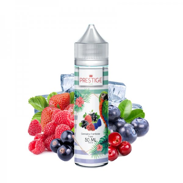 Grenadine Framboise Fraise 0mg 50ml - Prestige Fruits