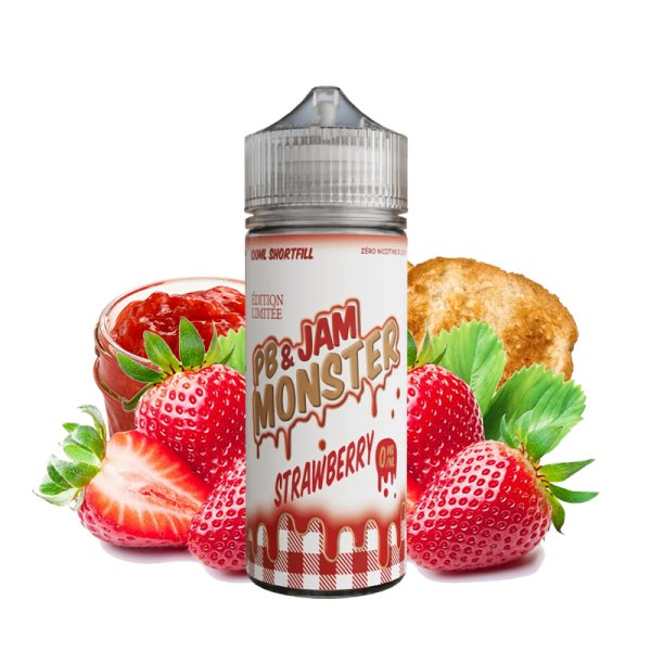 Strawberry 0mg 100ml - PB & Jam Monster by Monster Vape Labs