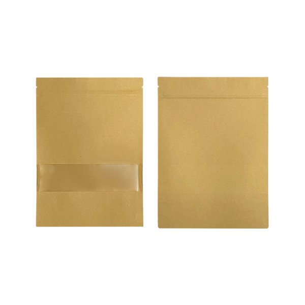 Plastic zippered kraft pouches 16x22x4cm  (100pcs)