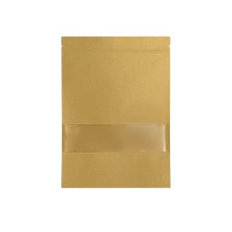 Plastic zippered kraft pouches 16x22x4cm