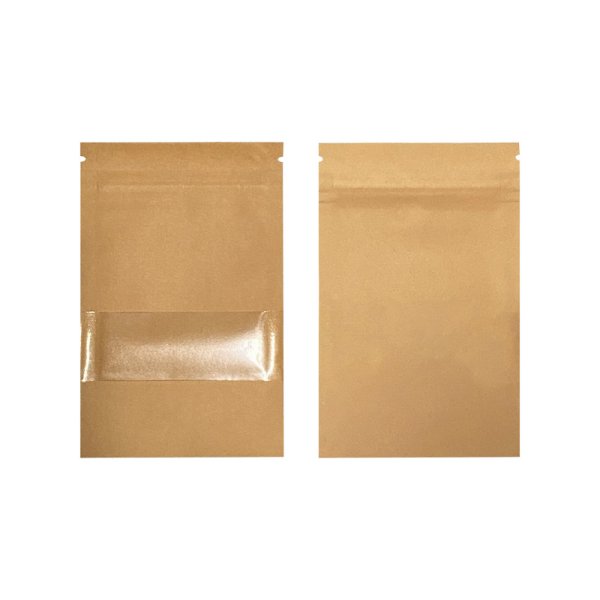 Plastic zippered kraft pouches 12x20x4cm (100pcs)