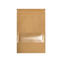 Plastic zippered kraft pouches 12x20x4cm