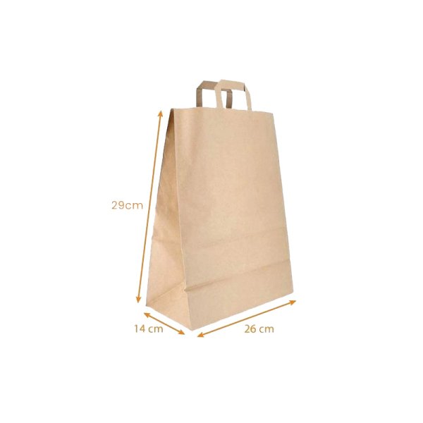 Bag Handles Kraft Brown 290 x 140 X 260mm  (50pcs) - SK3