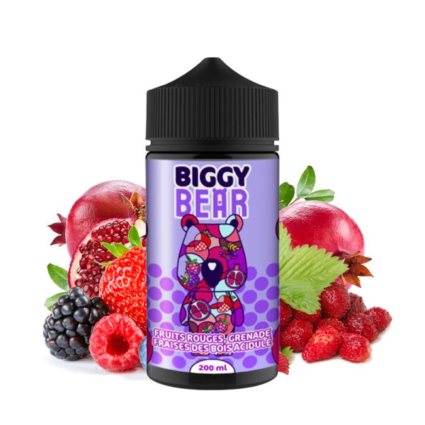 Red Fruits Pomegranate Wood Strawberry Acidulated 0mg 200ml - Biggy Bear