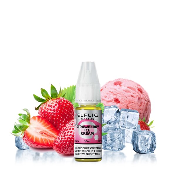 Strawberry Ice Cream (Strawberry Snow) Nic Salt 10ml - Elfliq by Elfbar