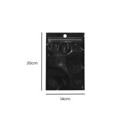 Black Snap-closing pouch 14x20cm (100pcs)