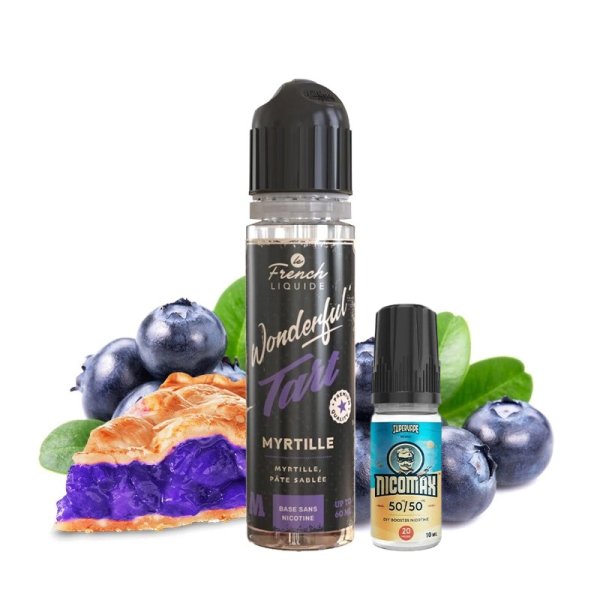 Myrtille 0mg 50ml + 1 Booster Nicomax 20mg - Wonderful Tart by Le French Liquide