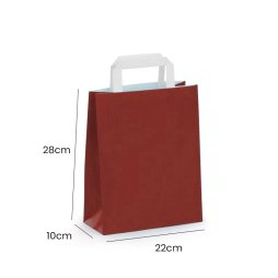 Kraft Bag White and Flat Handles 22x28x10 (25pcs)