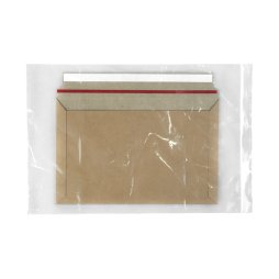 Brown microflute cardboard pouch with adhesive closure (10pcs)