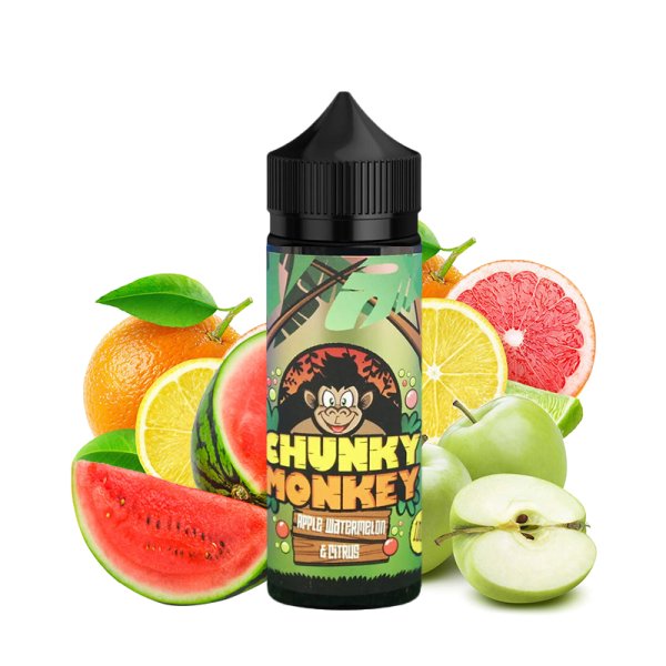 Apple Watermelon & Citrus 0mg 100ml - Chunky Monkey by Kingston