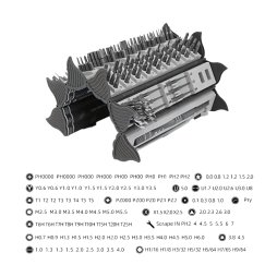 Jeu d'Outils de Précision Cylindrique (128pcs)