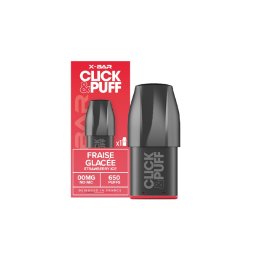 Cartridge Click & Puff 10/20mg Fraise Glacée (1pcs) - X-Bar