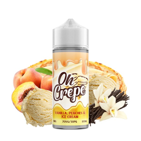 Vanilla Peaches & Ice Cream 0mg 100ml - Oh Crepe by VapeIQ