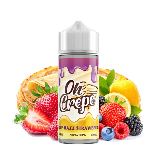 Blue Razz Strawberry 0mg 100ml - Oh Crepe by VapeIQ