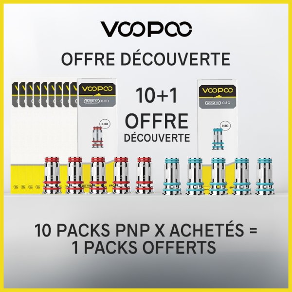 10+1 Offre Découverte PnP X 0.15/0.2/0.3/0.45/0.6/0.8ohm - Voopoo