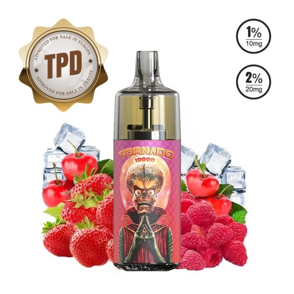 Puff Tornado 10000 TPD Europe Strawberry Raspberry Cherry Ice 10/20mg