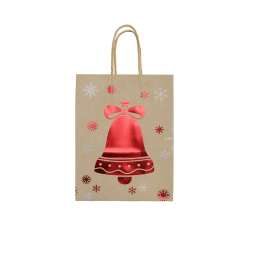 Kraft Christmas Bells Bag 27x21x11cm (10pcs)