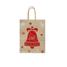 Kraft Christmas Bells Bag 27x21x11cm (10pcs)