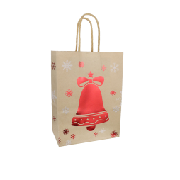 Kraft Christmas Bells Bag 27x21x11cm (10pcs)