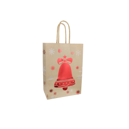 Kraft Christmas Bells Bag 15x8x21cm (10pcs)