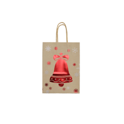 Kraft Christmas Bells Bag 15x8x21cm (10pcs)