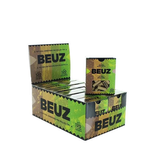 Brown Pre-rolled Cardboard Filters 12 box of 120pcs - Beuz