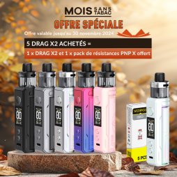 5+2 Offre Découverte Drag X2 + Drag X2 / PnP-X - Voopoo