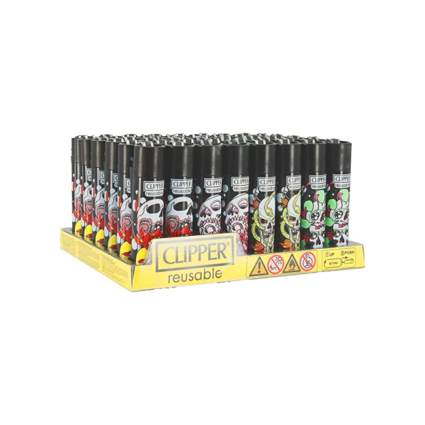 Skulls & Flowers Lighter Set (48pcs) - Clipper