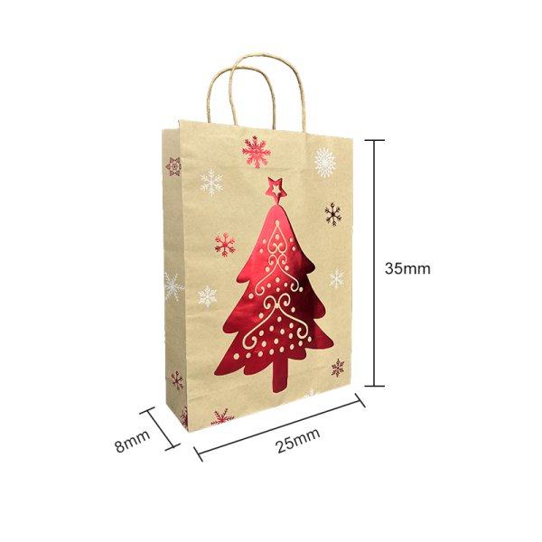 Kraft Christmas Tree Bag 25x35x8cm (10pcs)