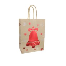 Kraft Christmas Bells Bag 25x35x8cm (10pcs)