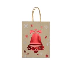 Kraft Christmas Bells Bag 25x35x8cm (10pcs)