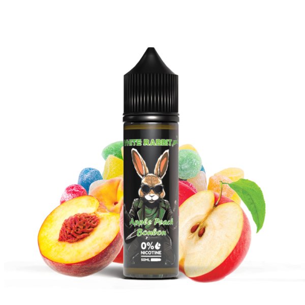 Apple Peach Bonbon 0mg 50ml - White Rabbit