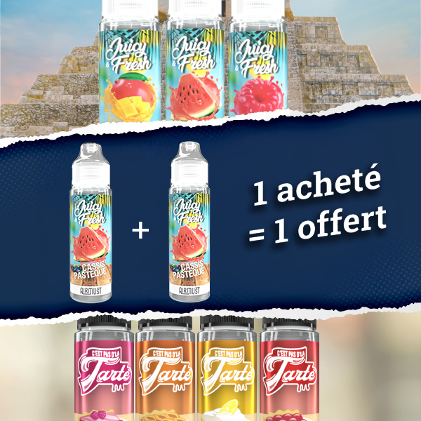 Offre 1+1 Cassis Pastèque 0mg 60ml - Juicy & Fresh by Airmust