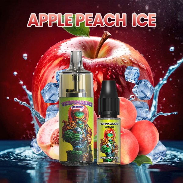 10000 Puff Apple Peach Ice 10ml - Tornado by Gobar