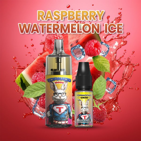 10000 Puff Raspberry Watermelon Ice 10ml - Tornado by Gobar