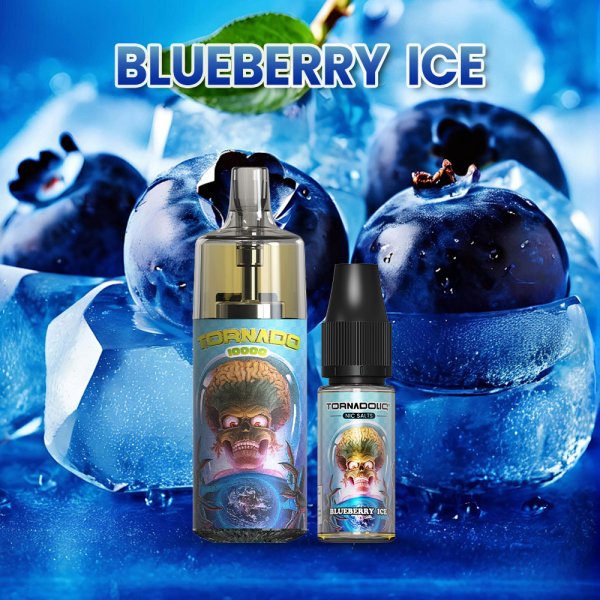 10000 Puff Blueberry Ice 10ml - Tornado by Gobar